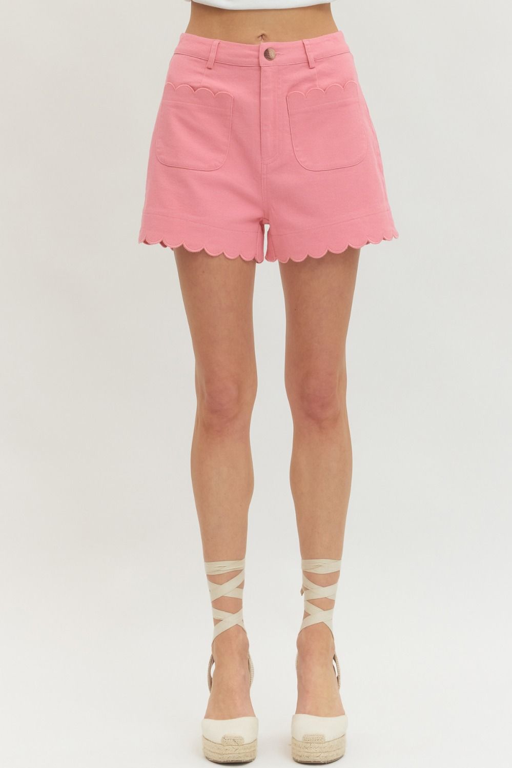 Pink Paisley Print Shorts