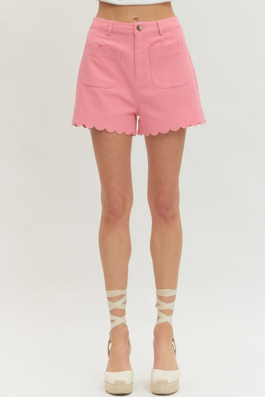Pink Paisley Print Shorts